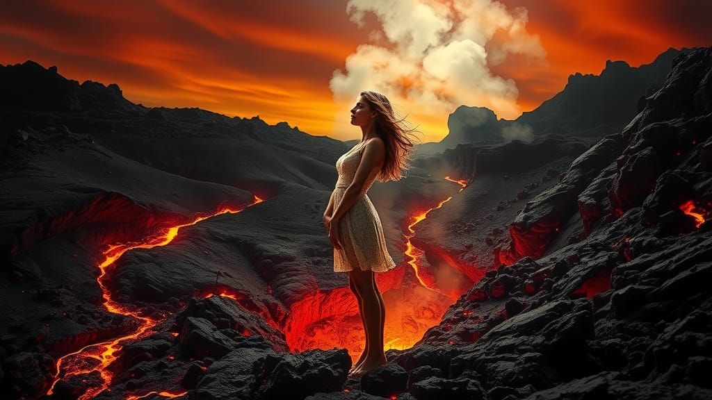 Lava Woman: An Ultrarealistic Digital Portrait