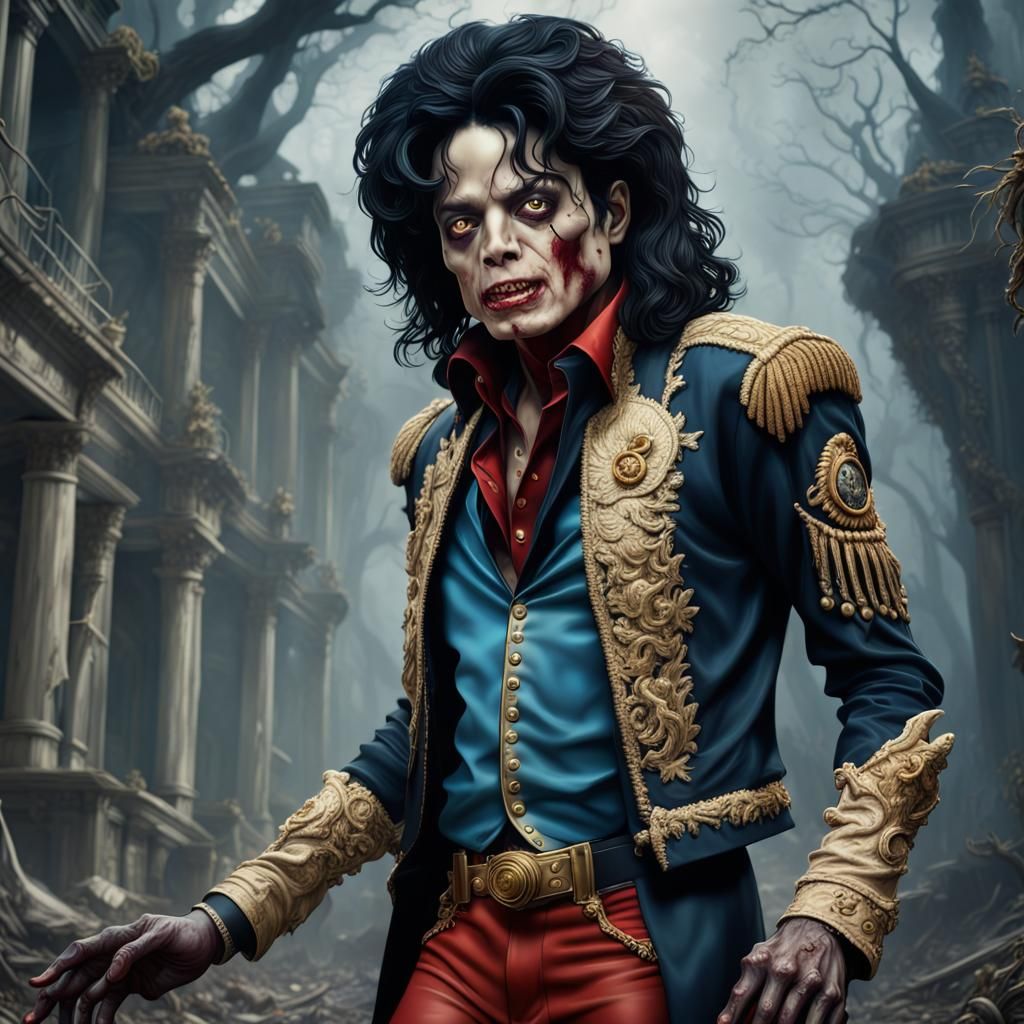 Zombie Michael Jackson: Detailed Fantasy Concept Art