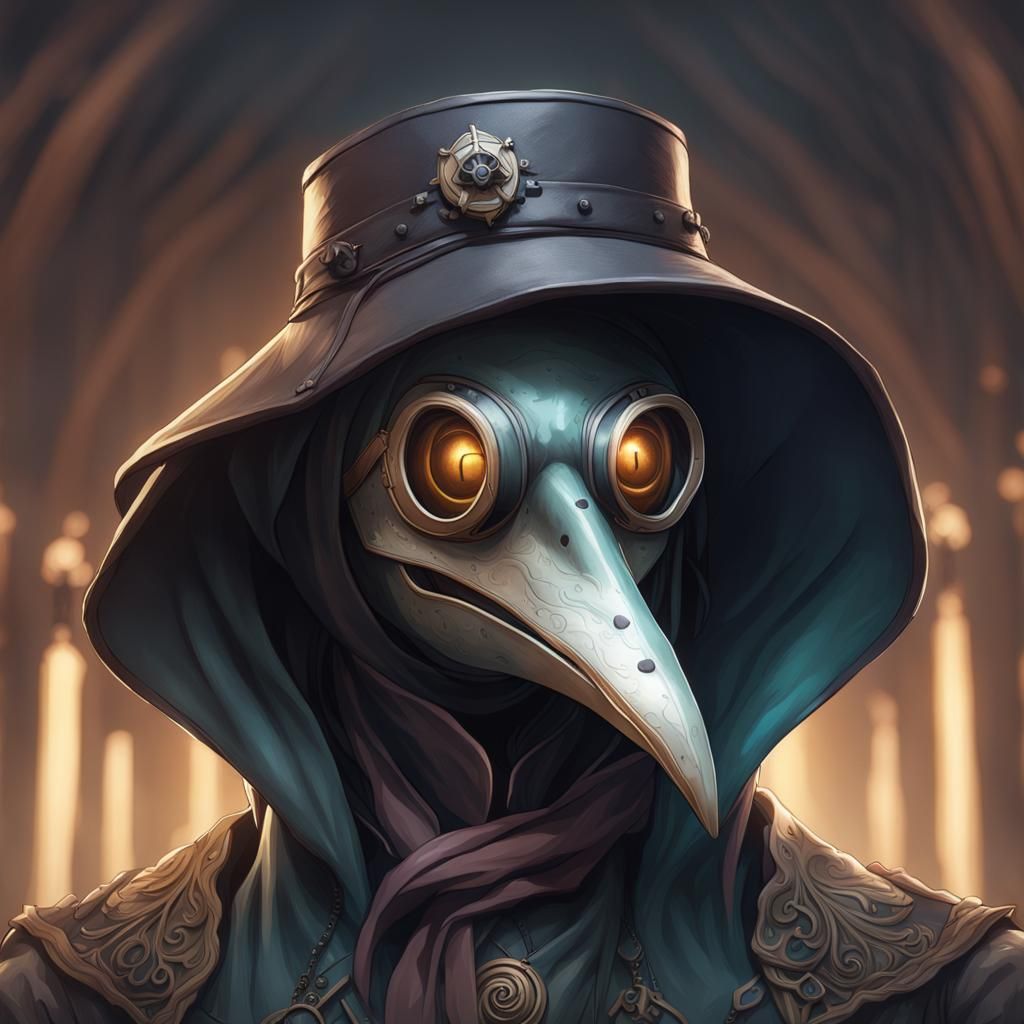 Detailed Portrait of a Female Plague Doctor