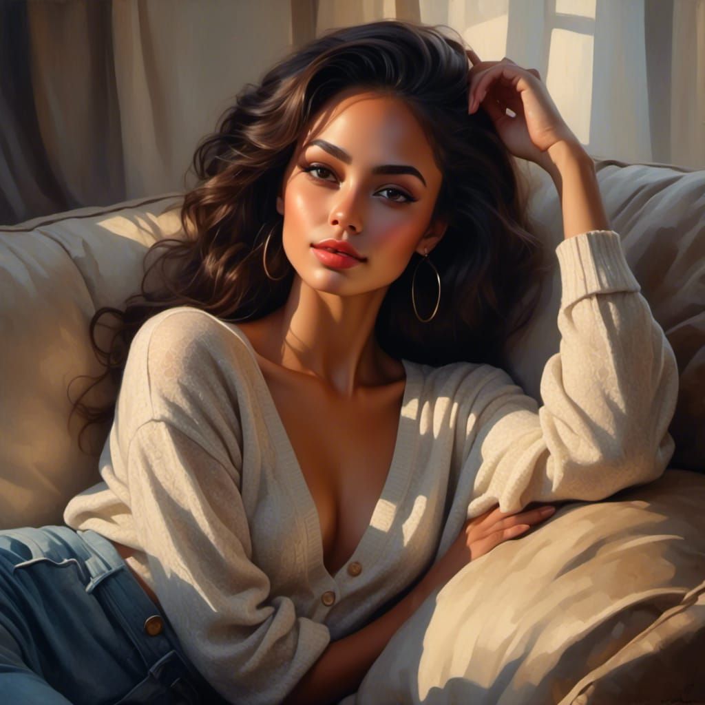 Dreamy Black Woman in Soft Dawn Light