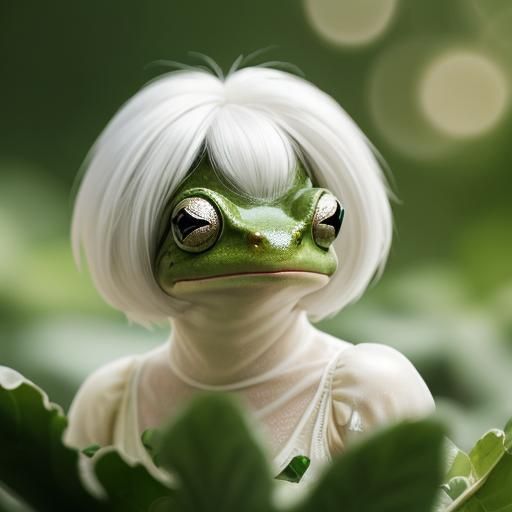 Frog in White Wig: Professional Photography
