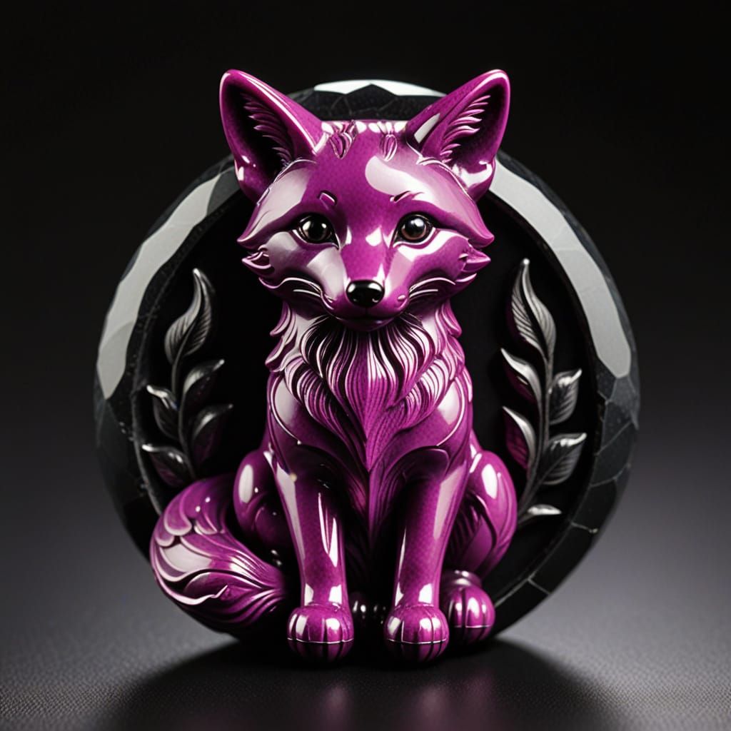 Fox Talisman Carved in Spinel Stone