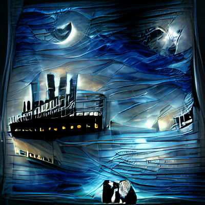 The Titanic Sinking into the North Atlantic