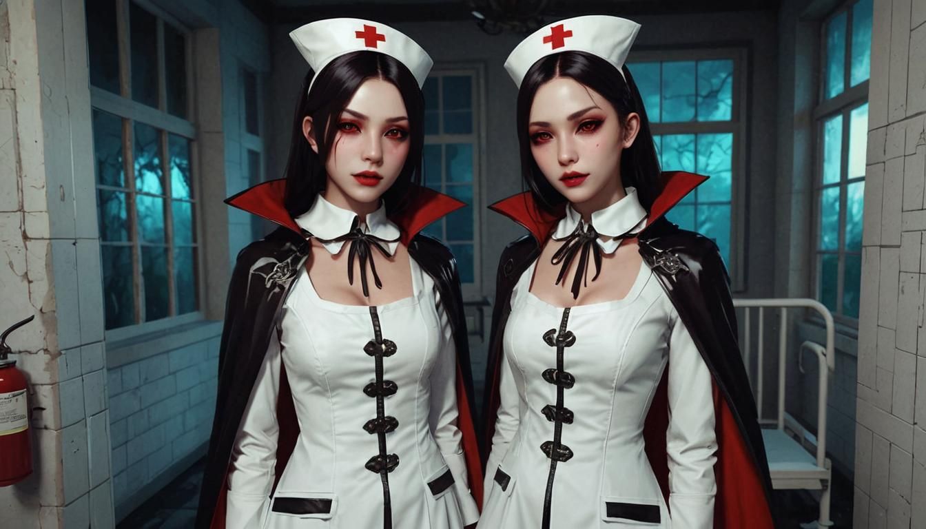 Vampire Nurse in Detailed 3D Anime Art