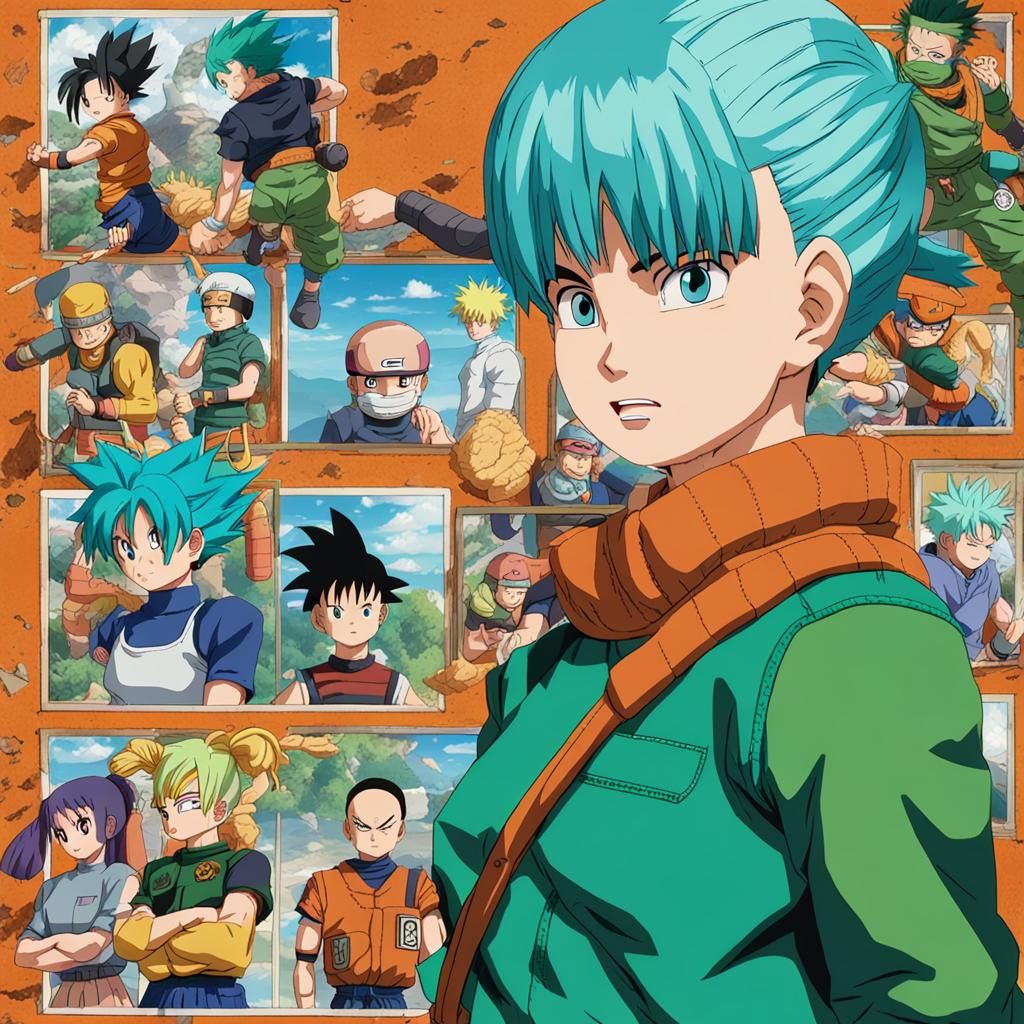 Bulma and Naruto Crossover Image