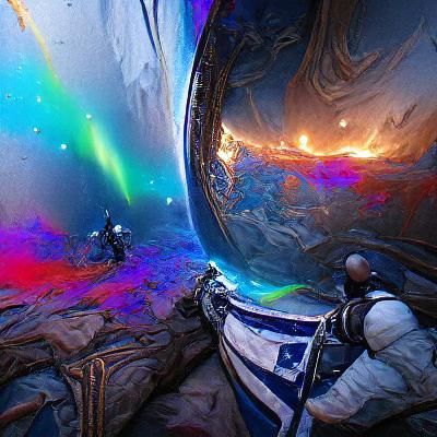 Worlds Divided by Space Rift: Dark Fantasy Art