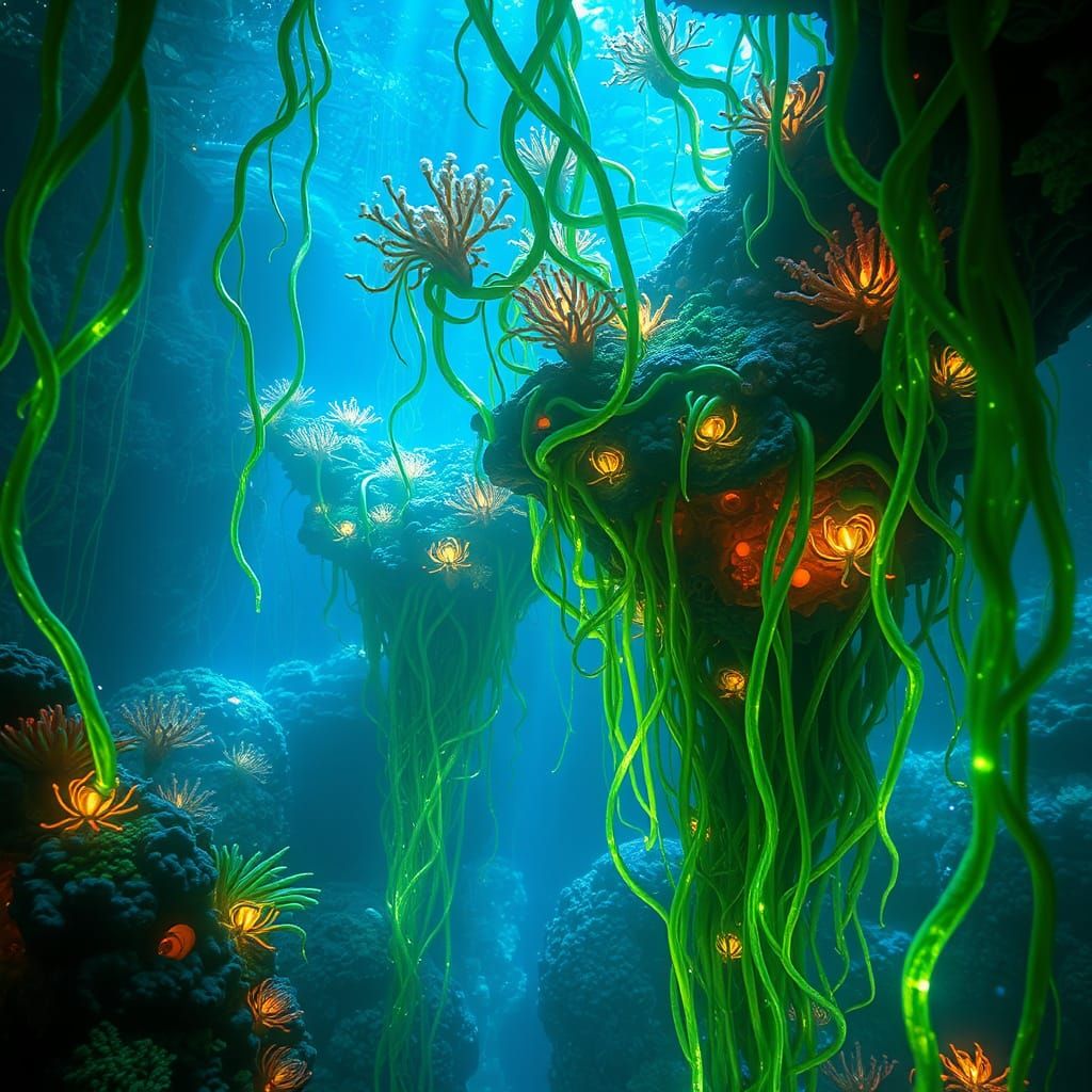 Surreal Dreamscapes in Luminous Depths