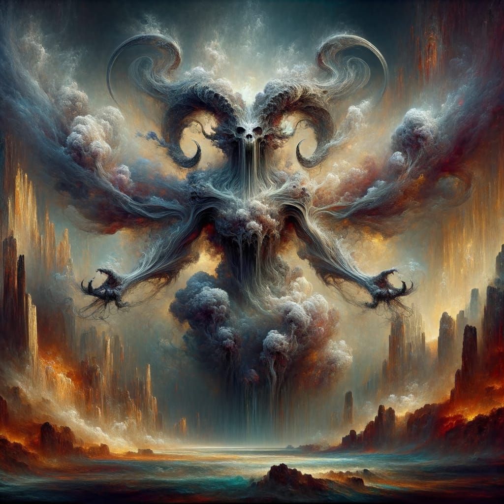 Ethereal Smoke Elemental in Romantic Style