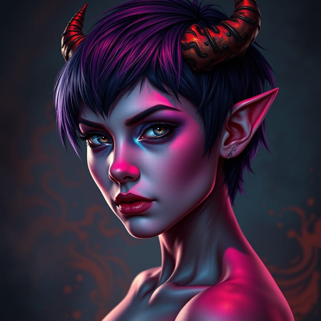 Mischievous Violet Demon Girl