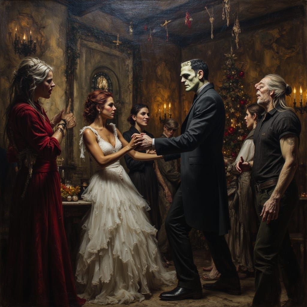 Frankenstein's Monster Gothic Crypt Christmas Party