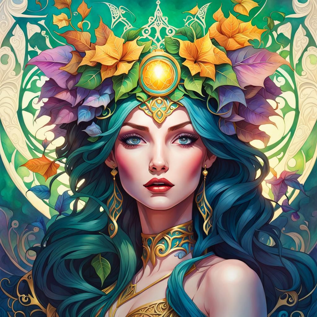 Magical Fairy Portrait in Ornate Papercutting Style