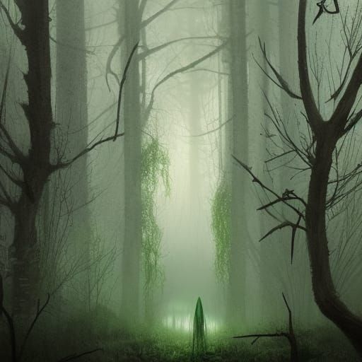 Gaia Goddess with Glowing Eyes, Digital Art