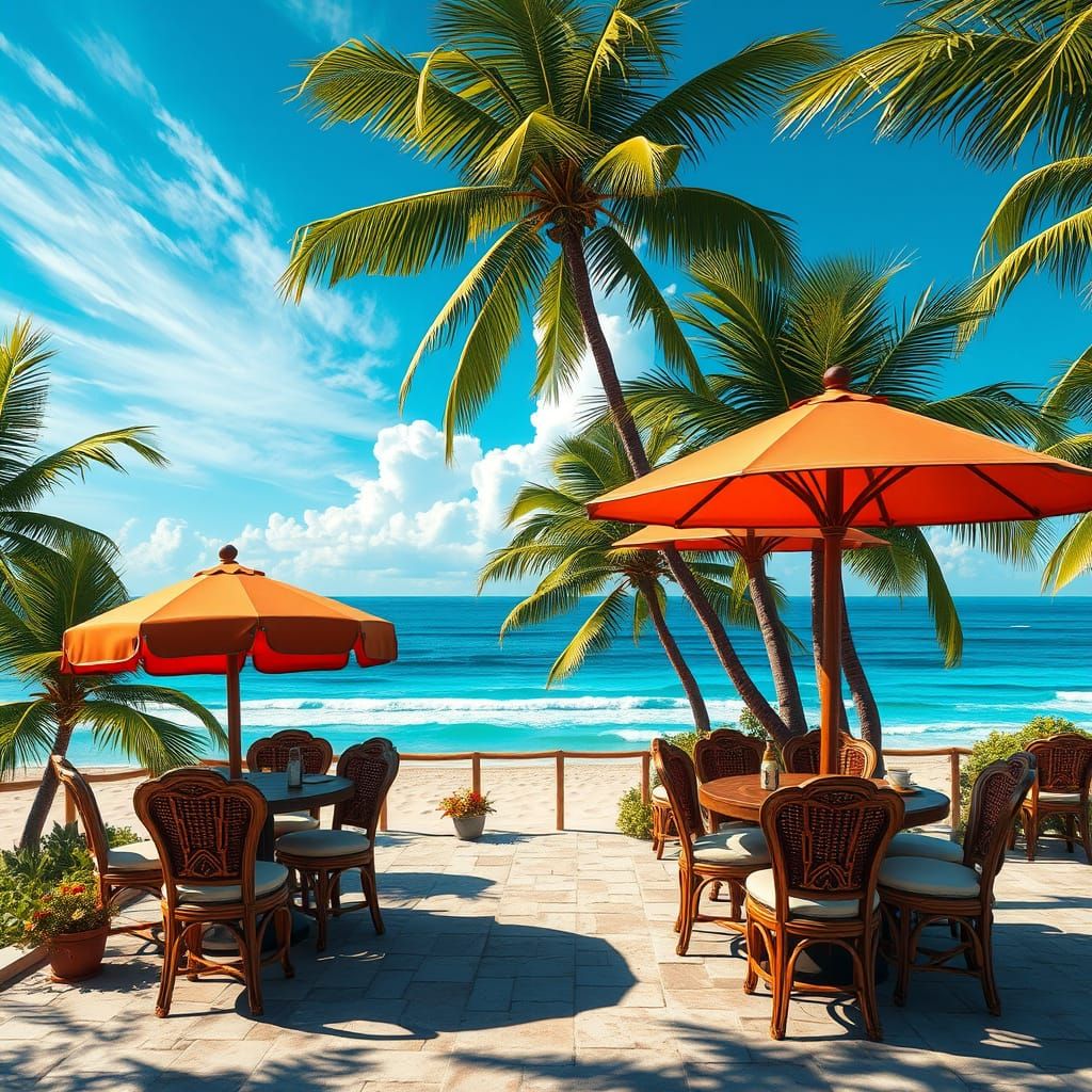 Ethereal Seaside Oasis in Whimsical Fantasy Art