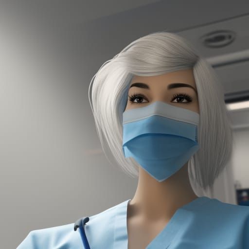 Female Dentist in 3D Game Cinematic Style
