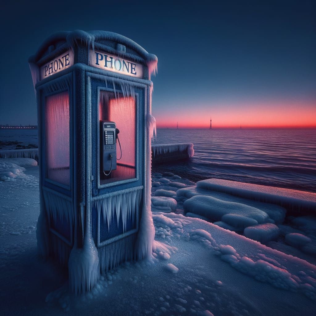 Frozen Solitude Amidst Twilight Sea