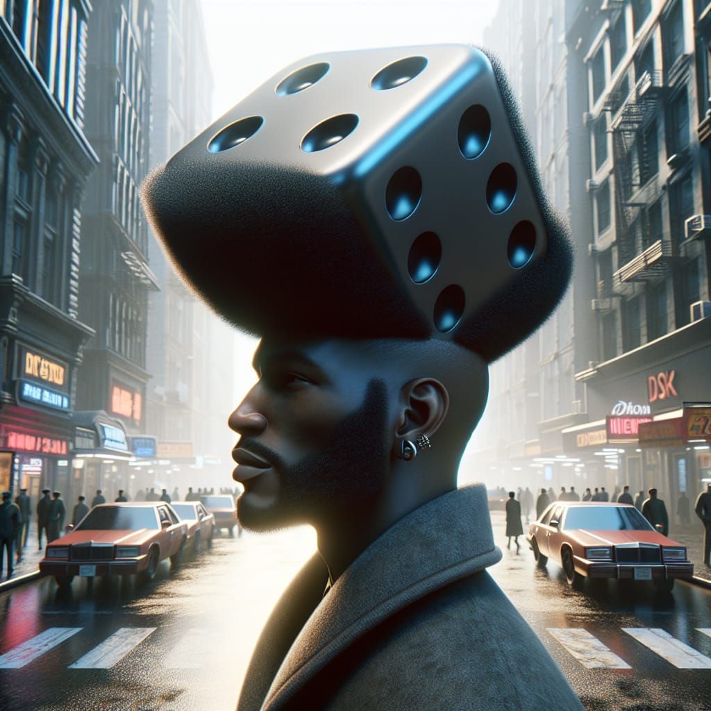 Dice Hair Concept Art on 42nd Street in 8K