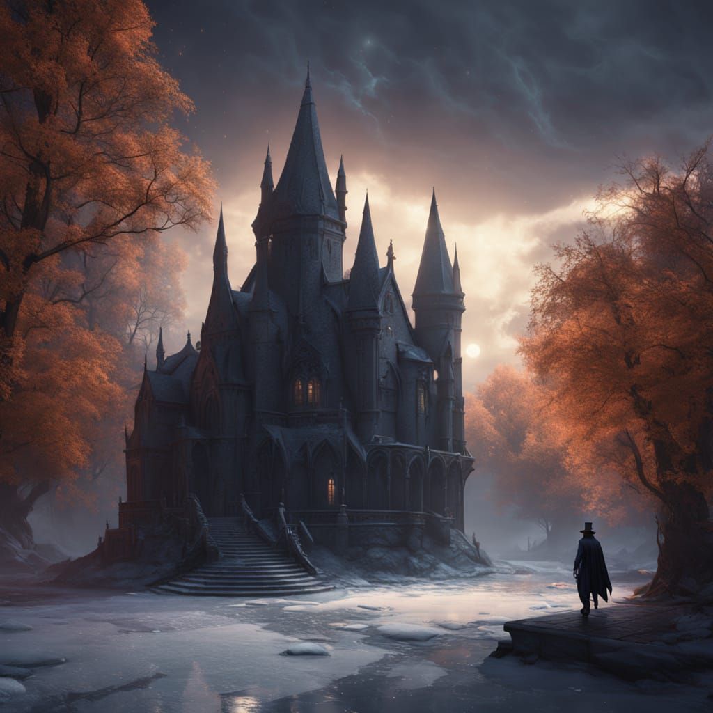 Vampire Ice Skater in Moonlit Fantasy