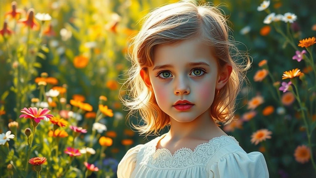 Blossoming Garden Beauty in Impressionist Style