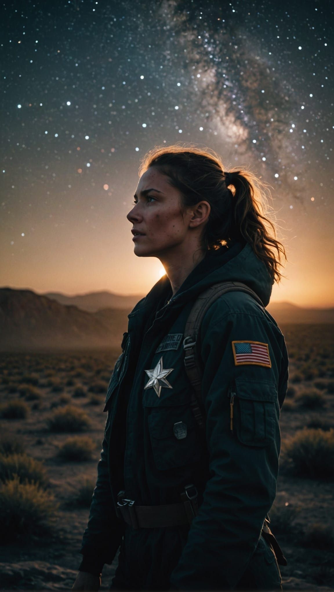 Stars Shining in Darkness: A Cinematic Film Still