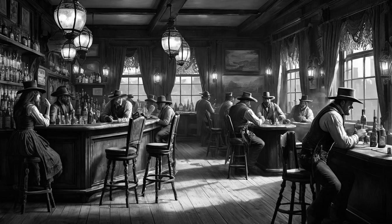 Surreal Old West Scene in Photorealistic Style