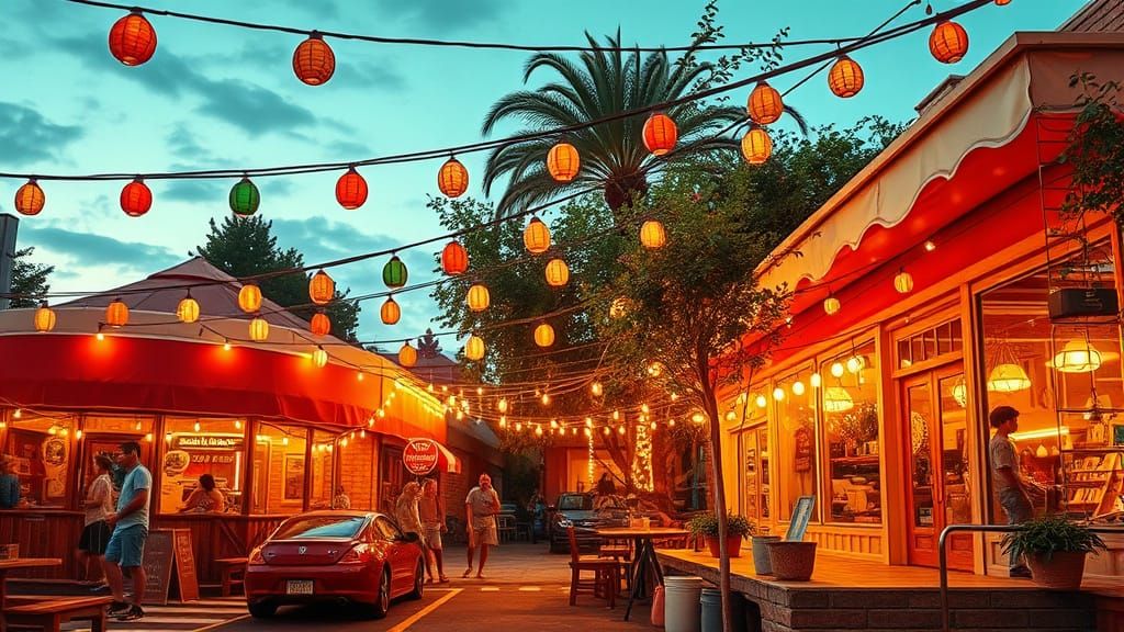 Hyperrealistic Summer Scene in Vibrant Acrylic Style