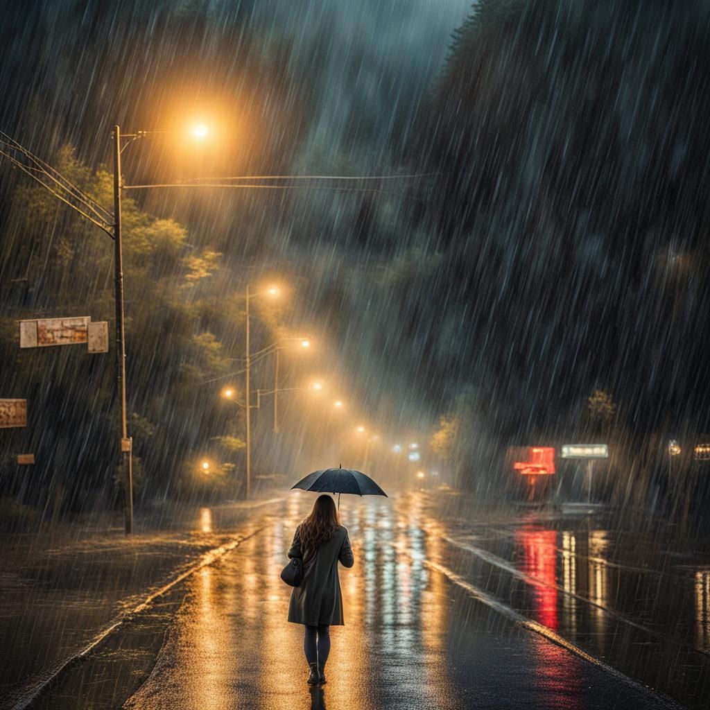 Smoky Mountain Rain: Detailed Matte Painting