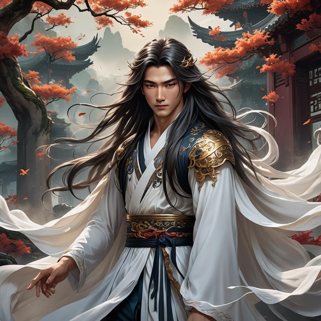 Handsome Boy in Chinese Fairy Comic Style