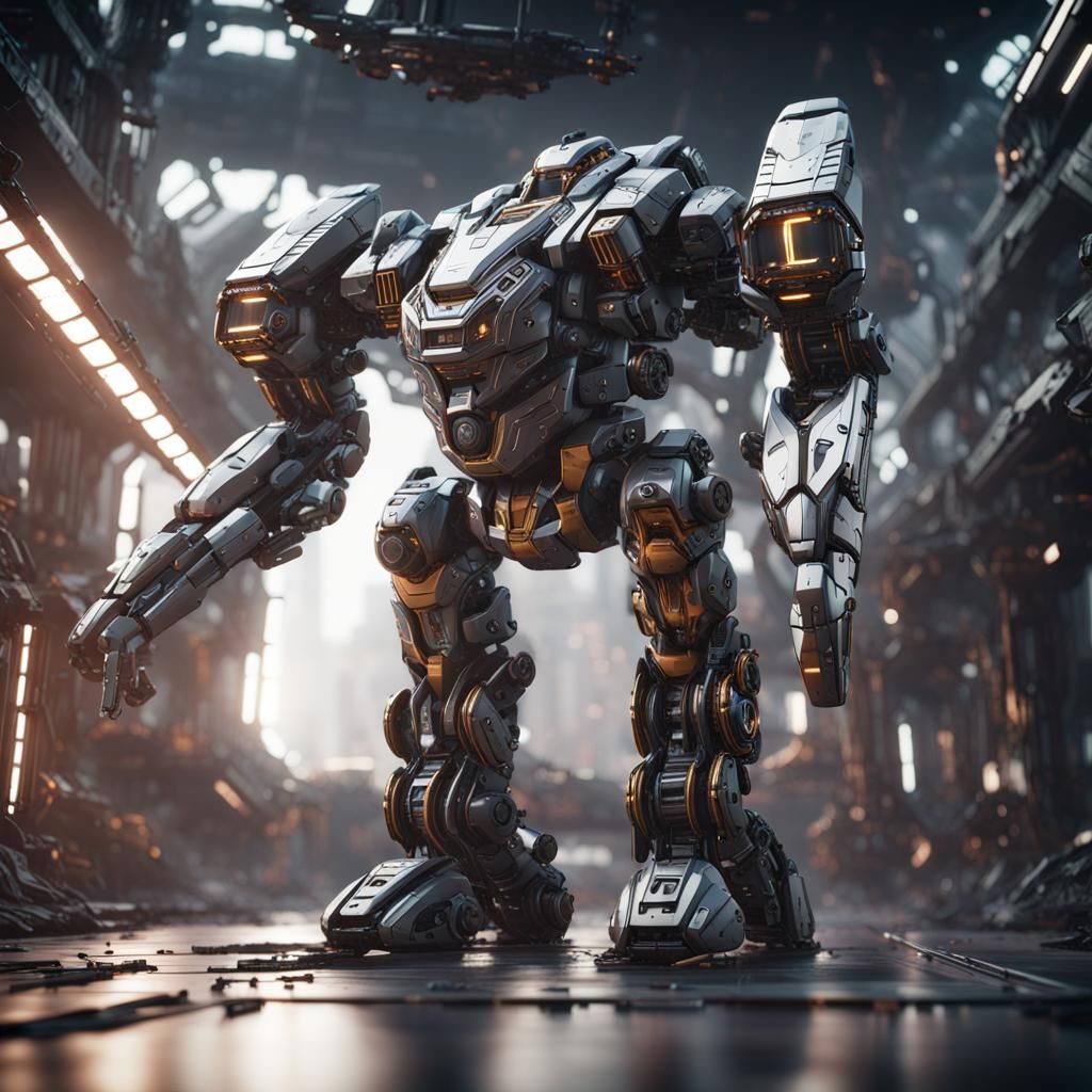 Futuristic Sci-Fi Missile in Polished Metal