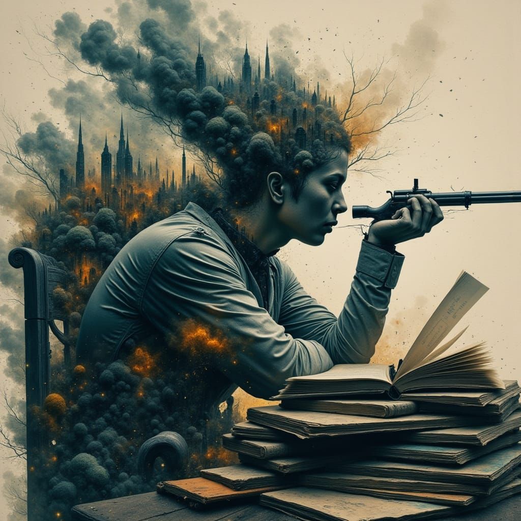 Surreal Lithography Artwork Blends Scientist and Boy in Hype...