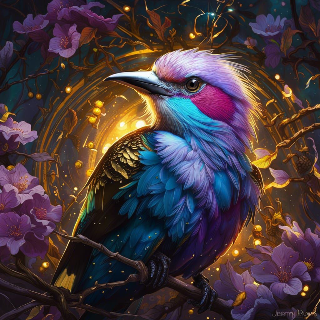 Celestial Filigree Lilac Breasted Roller Bird