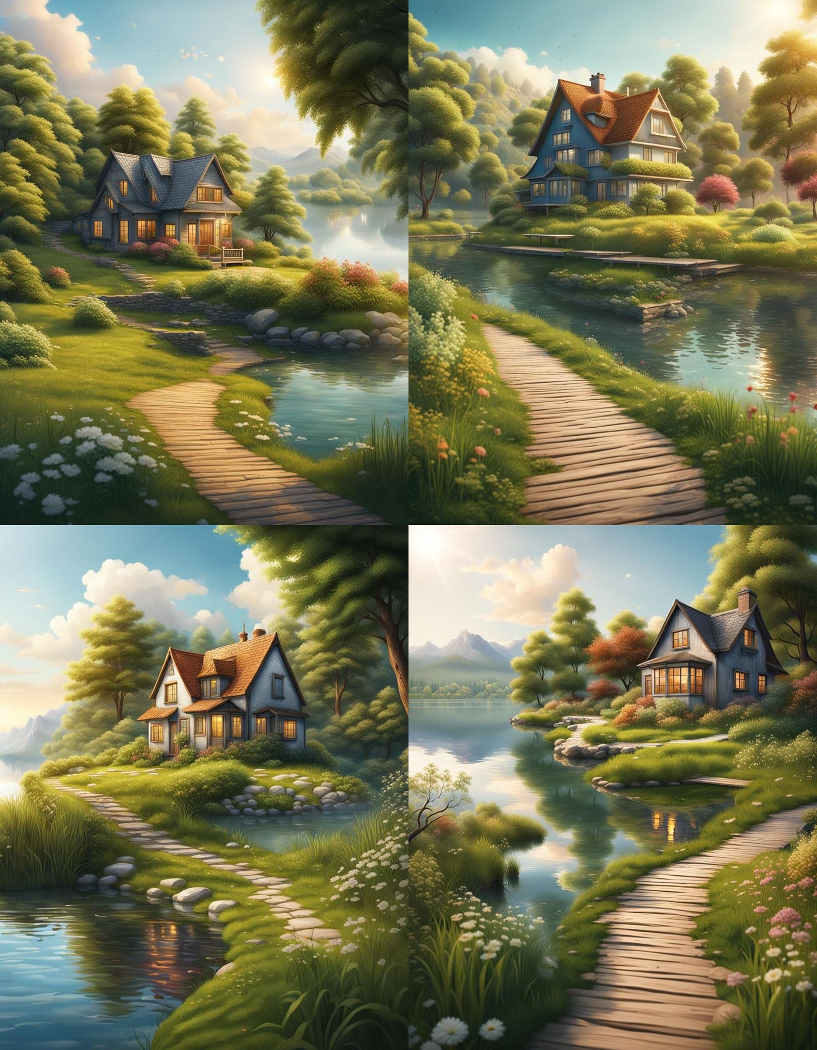 Idyllic Lakeside House Amidst Summer Landscape