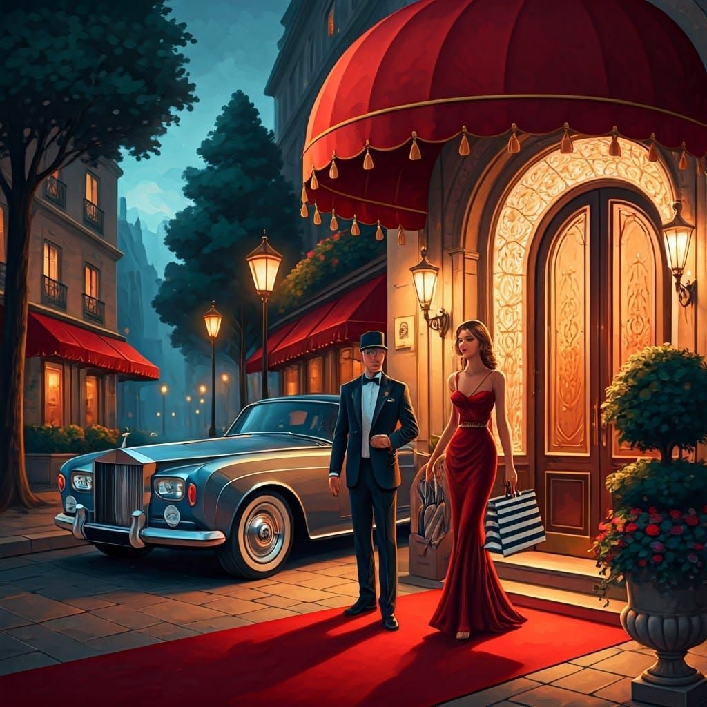 Glamorous Evening Scene in Luxurious Style
