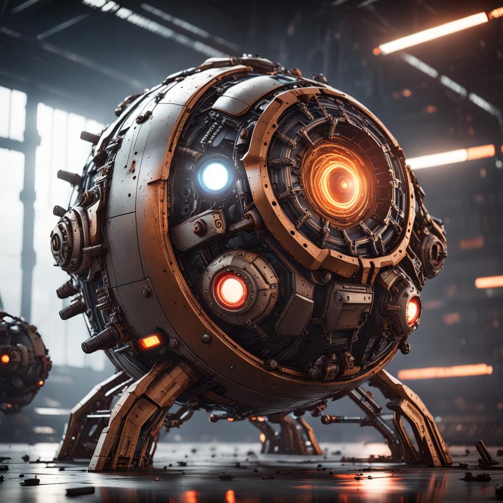 Menacing Duck Sphere with Laser Beams and Gatling Guns