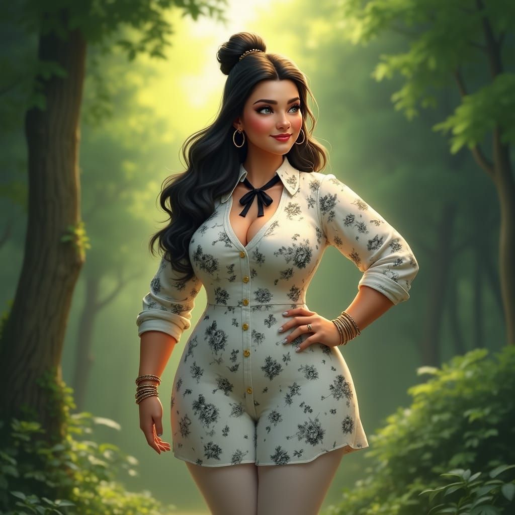 Confident Spanish Teacher in Emerald Forest