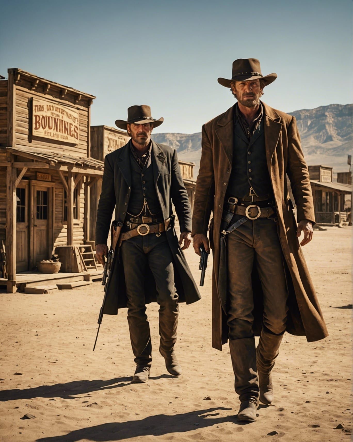 High Noon Showdown in a Wild West Frontier Town