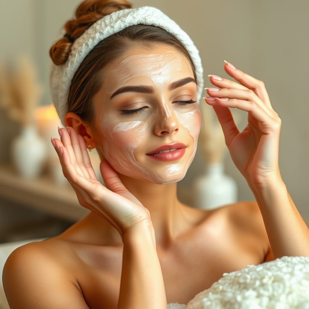 Oat Skincare Mask in Serene Spa Setting