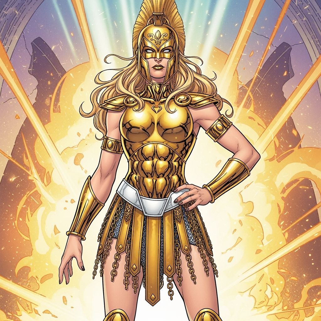 Amazonian Warrior in Comic Book Art Style
