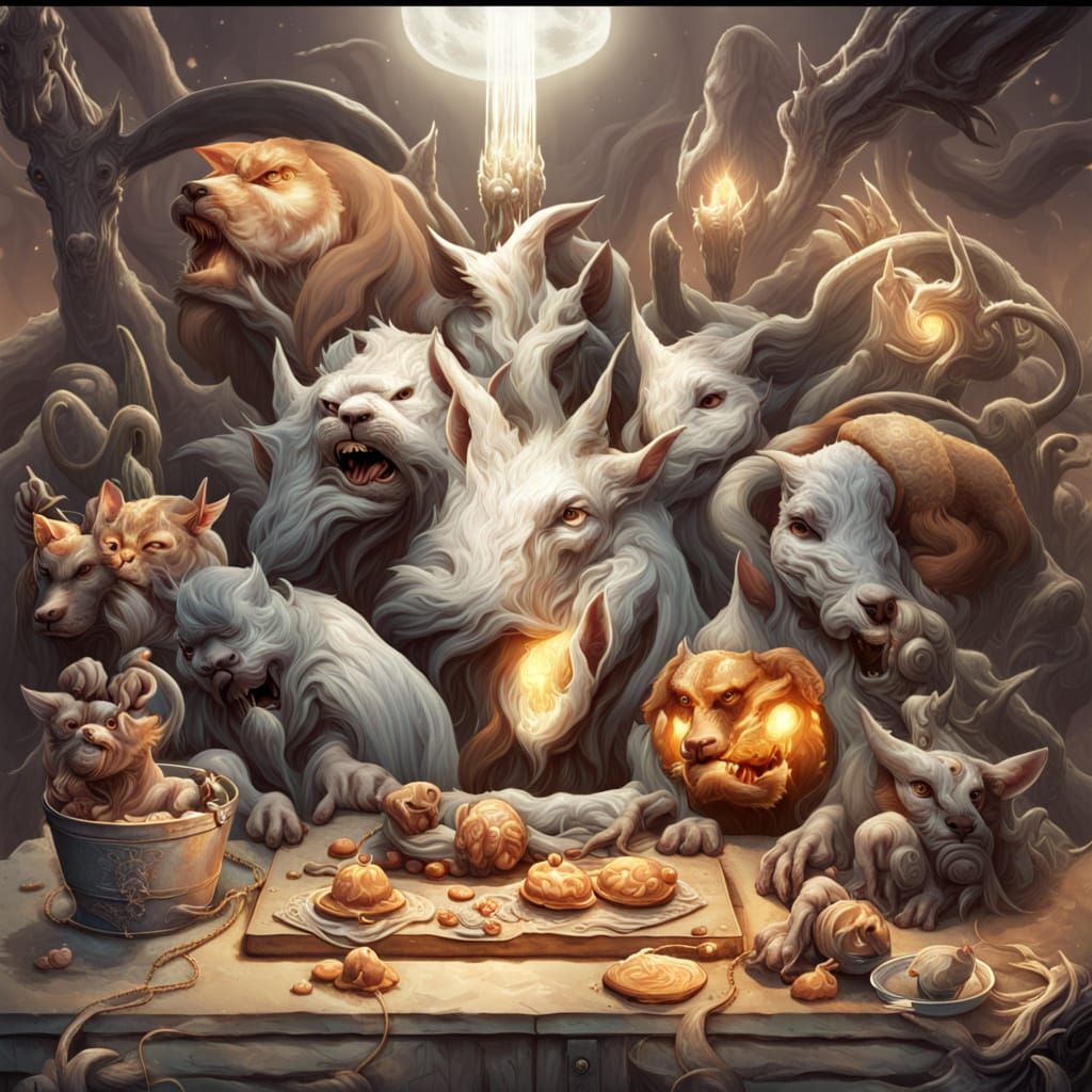 Four Glowing AI Image Variations