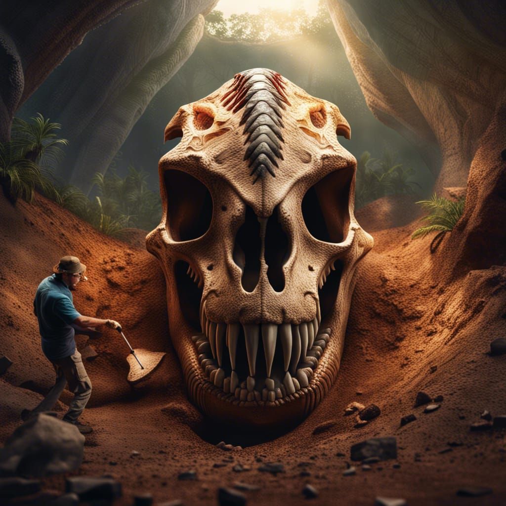 Archaeologist Unearths Tyrannosaurus Rex Skull: Detailed Mat...