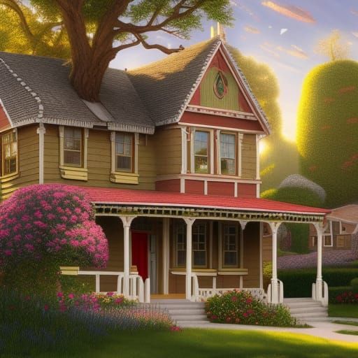 Oregon House: Hyperdetailed Digital Painting