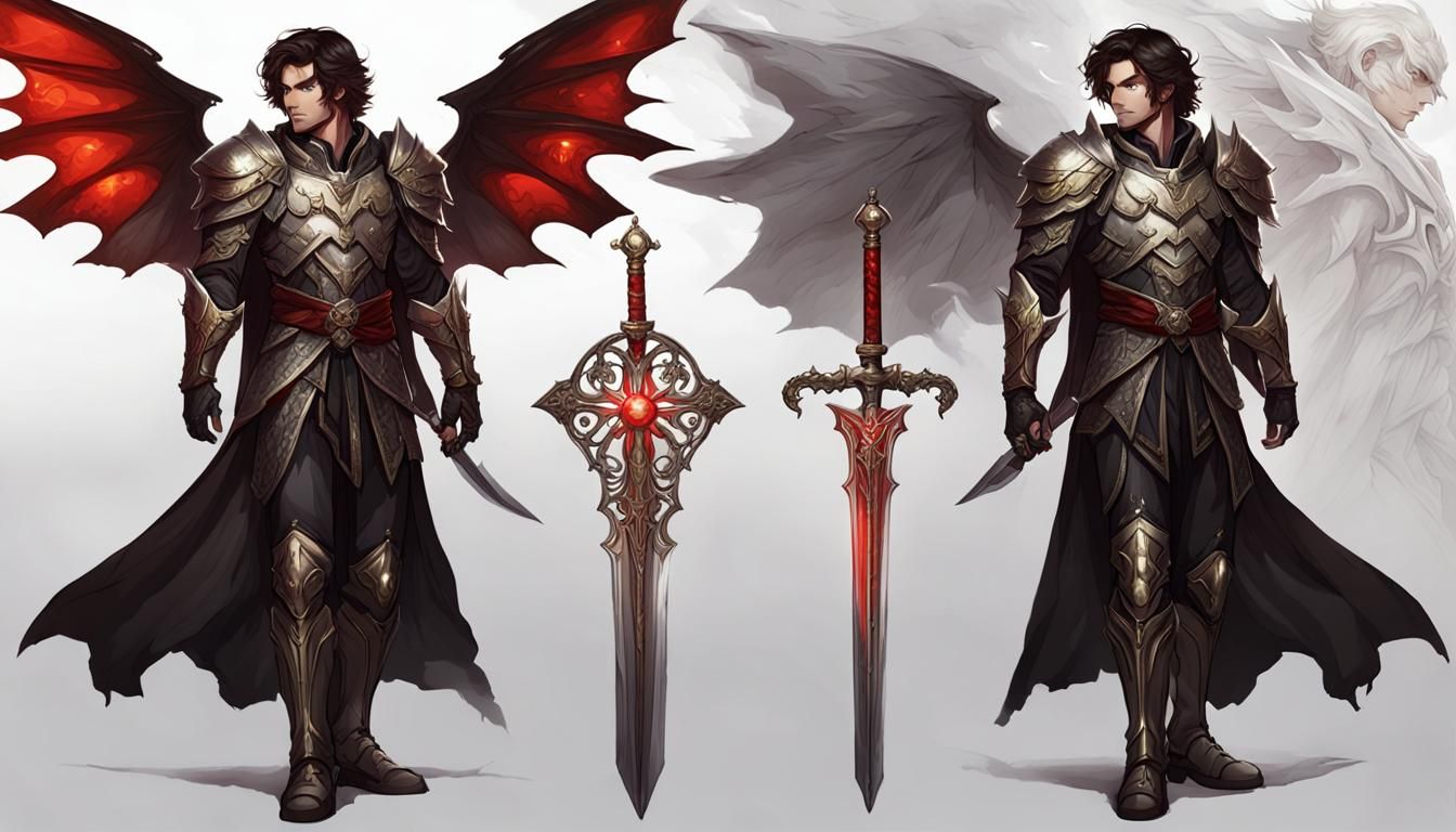 Charismatic Dark Paladin with Radiant Wings