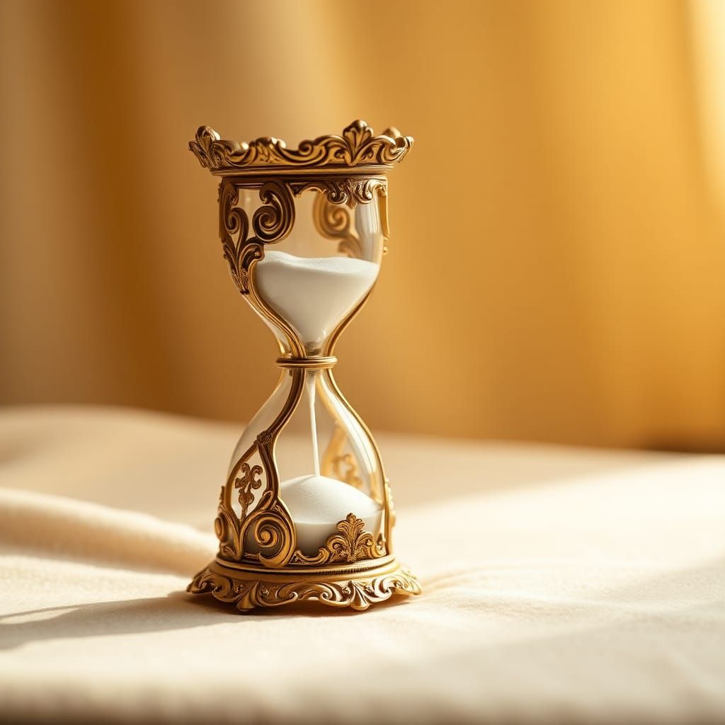 Ornate Rococo Hourglass in Dreamy Light