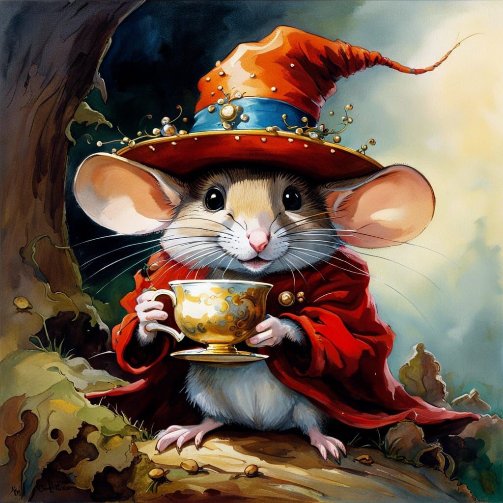 Adorable Mouse Portrait in Medieval Fantasy Style