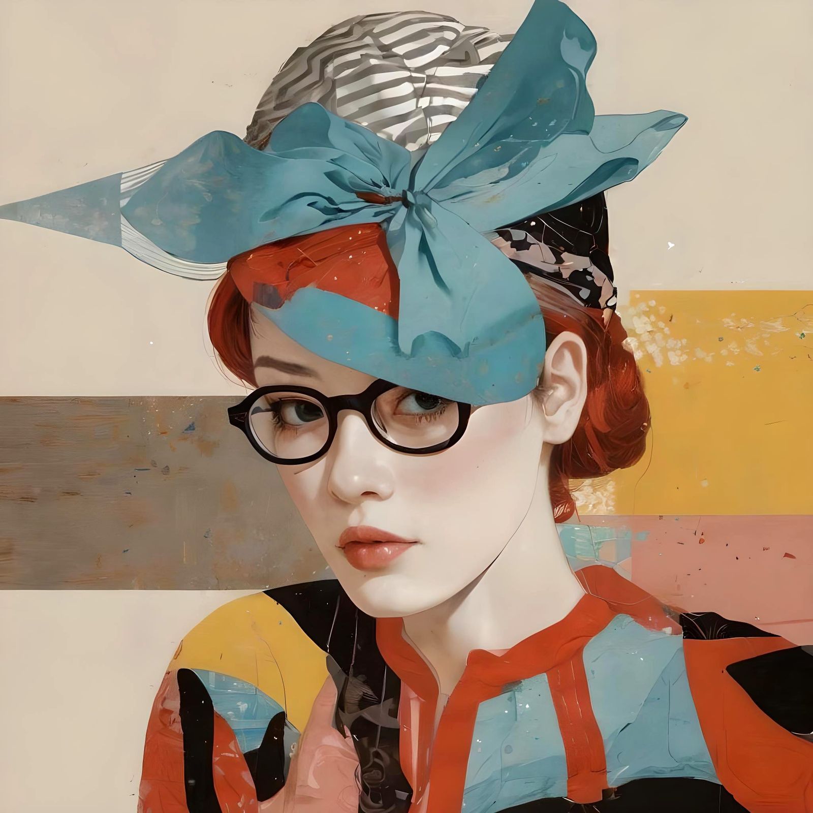 Woman in Ornate Gown, Illustration in Chinese Art Style