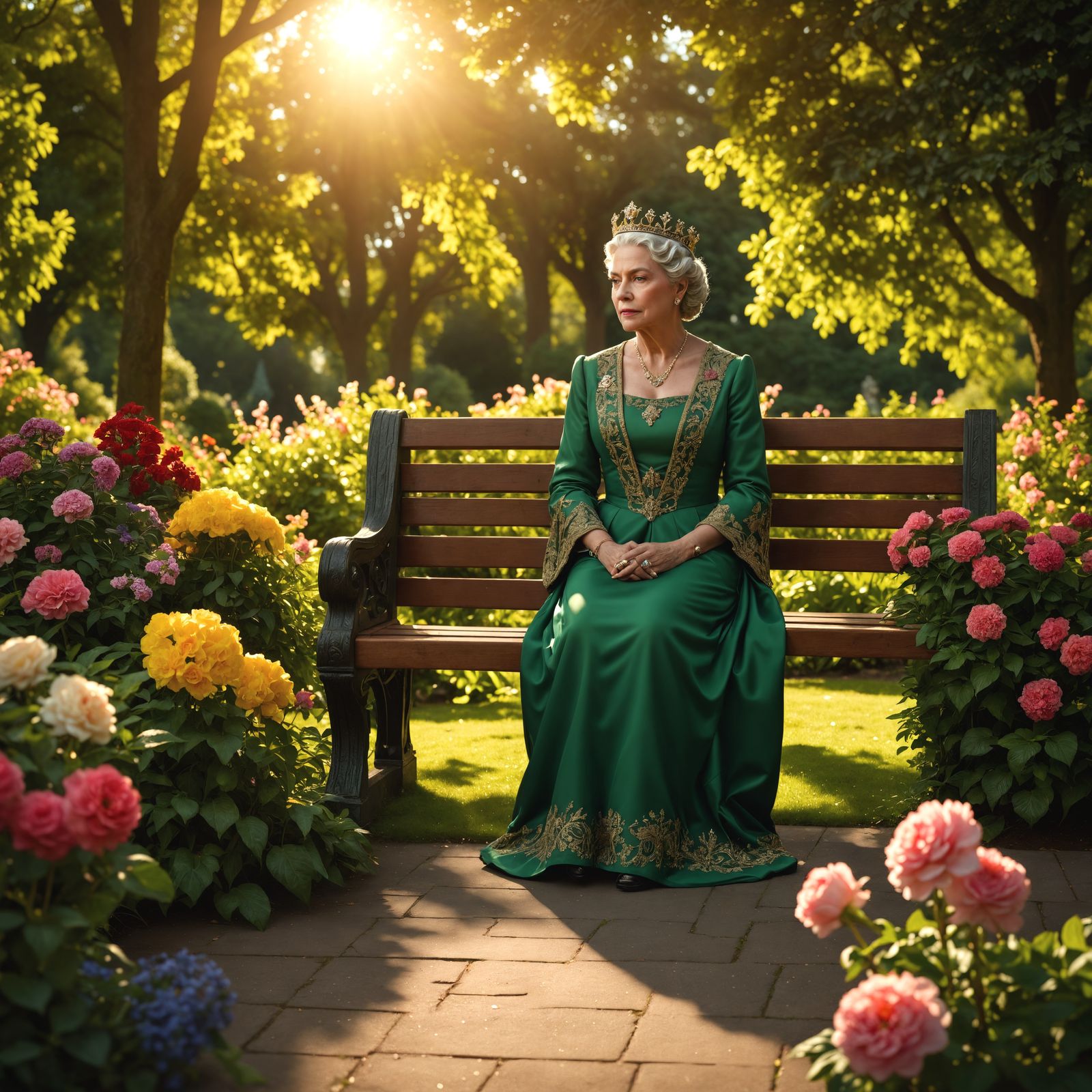 Regal Queen in Lush Garden