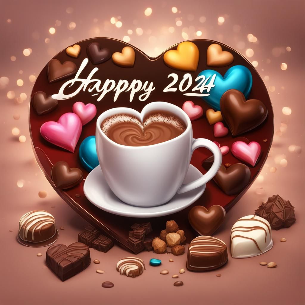 Happy 2024 with Chocolate and Coffee