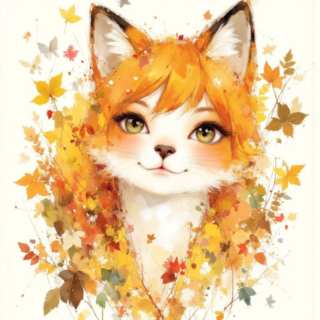 Whimsical Fox in Earthy Sketch Style