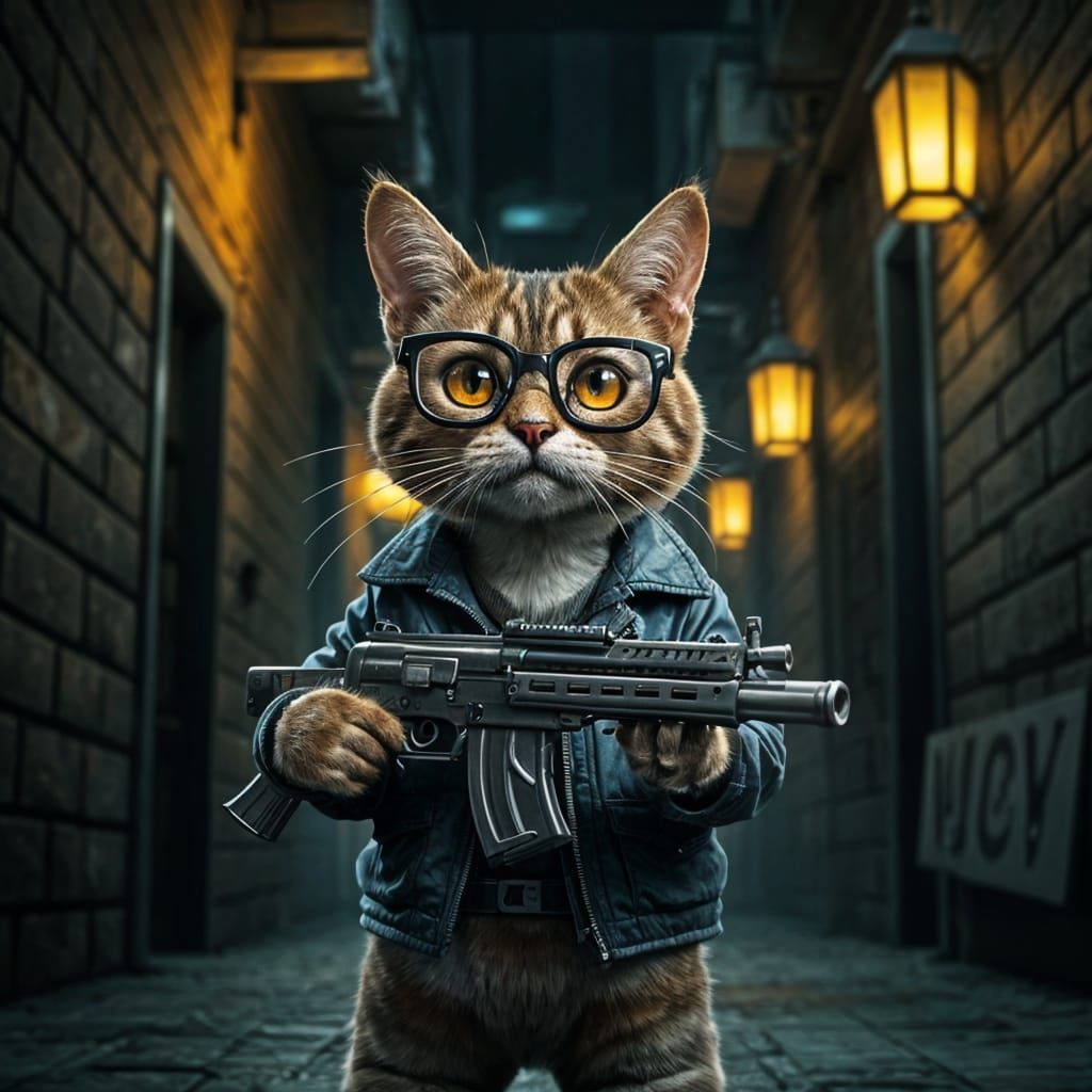 Feline Mercenary in Goggles