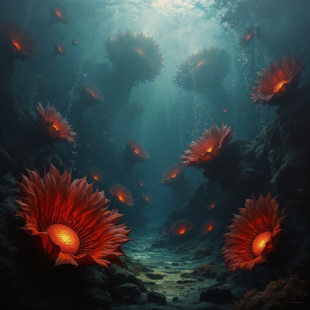 Surreal Underwater Odyssey in Chiaroscuro