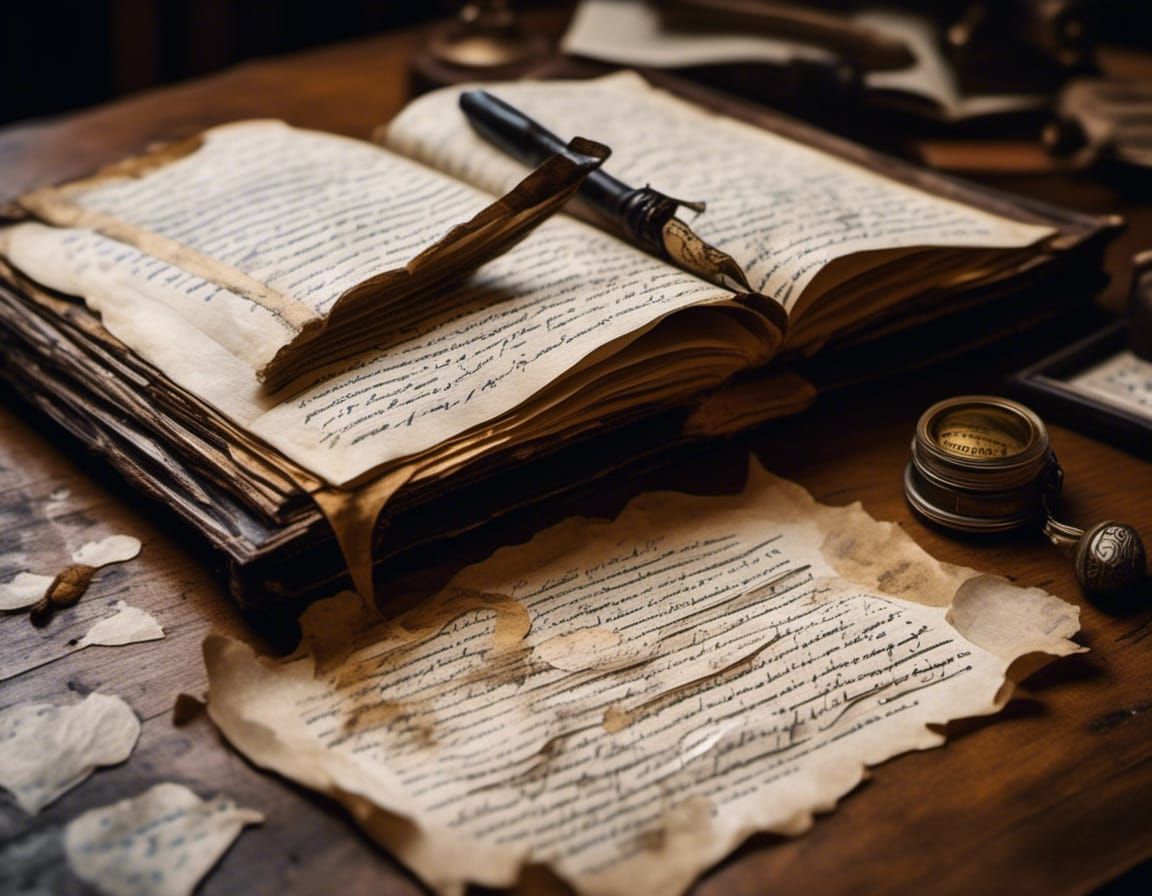 Calligraphic Love Letter on Antique Desk